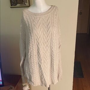 BDG Urban Outfitters Cozy Cream Cable Knit Sweater with Small Color Speckles